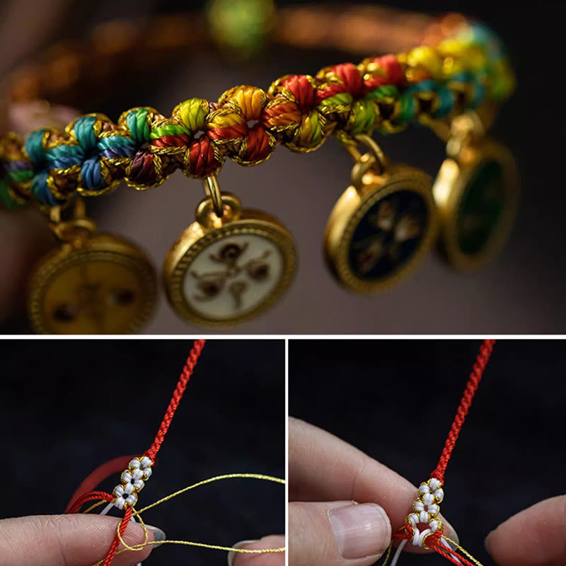 Tibetisches spirituelles Armband mit den fünf Göttern des Reichtums