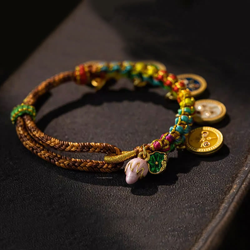Tibetisches spirituelles Armband mit den fünf Göttern des Reichtums