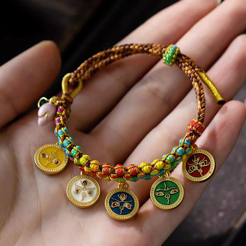 Tibetisches spirituelles Armband mit den fünf Göttern des Reichtums