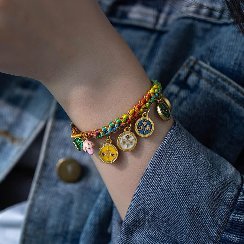Tibetisches spirituelles Armband mit den fünf Göttern des Reichtums