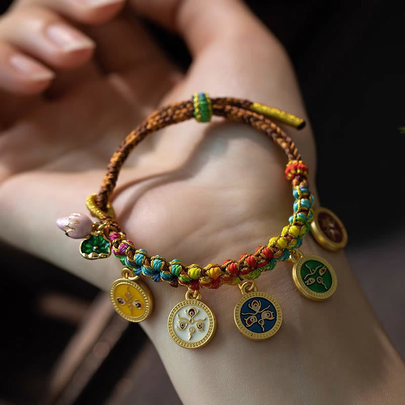 Tibetisches spirituelles Armband mit den fünf Göttern des Reichtums