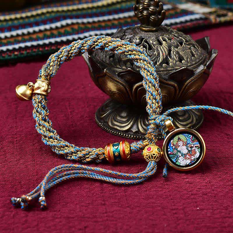 Tibetisches handgefertigtes Glücksschutz-Thangka-Gebetsarmband