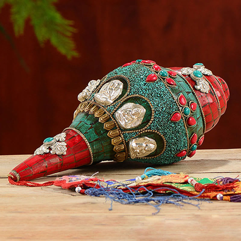 Tibetische Türkis Shankha Conch Shell Zen Positive Dekoration