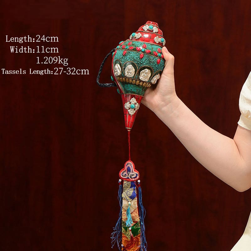 Tibetische Türkis Shankha Conch Shell Zen Positive Dekoration