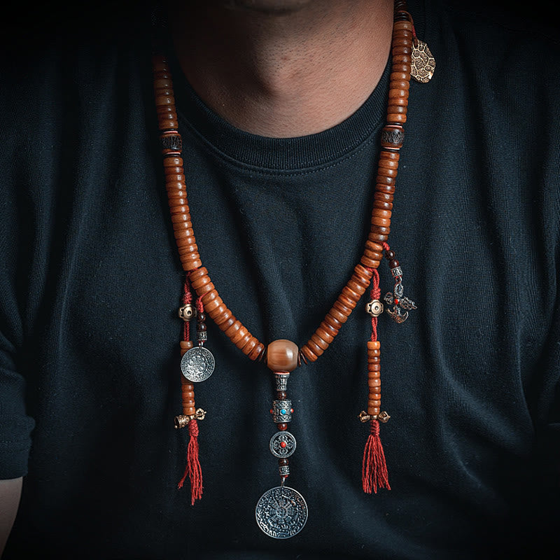 Tibetisches Yak-Knochen-Mala-Armband mit 108 Perlen