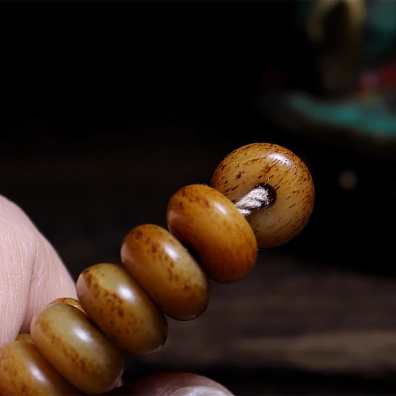 Tibetisches Yak-Knochen-Mala-Armband mit 108 Perlen