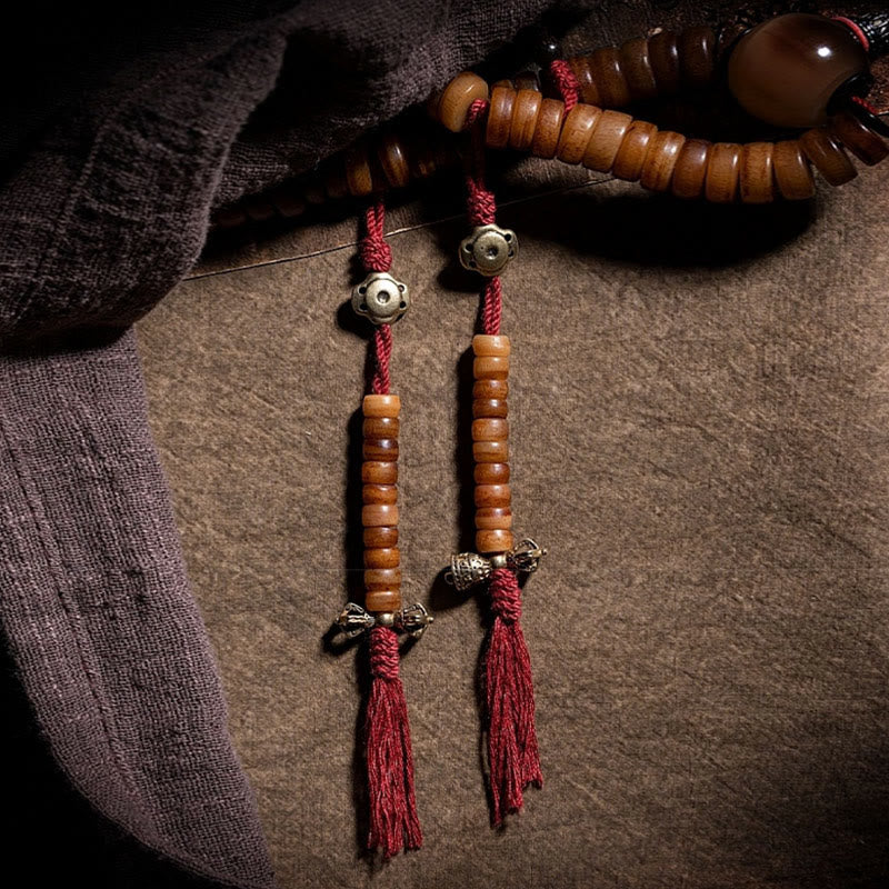 Tibetisches Yak-Knochen-Mala-Armband mit 108 Perlen