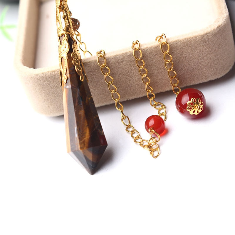 Tigerauge-Kristallpendel für Schutz und Glück