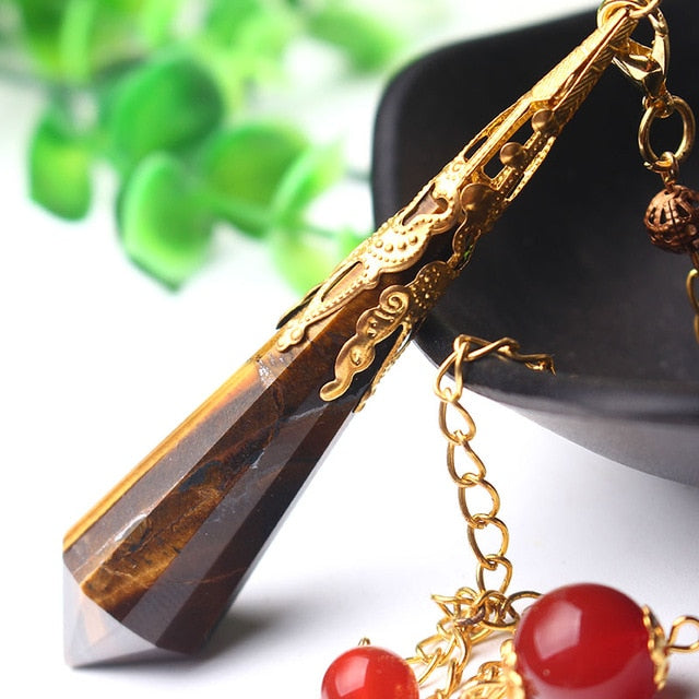 Tigerauge-Kristallpendel für Schutz und Glück