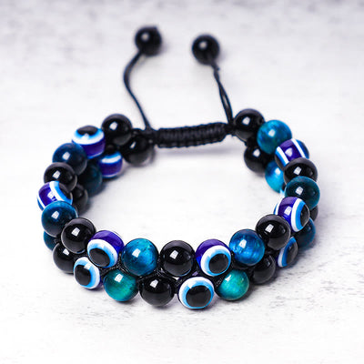 Tigerauge-Armband zum Schutz vor dem bösen Blick, 8 mm Perlen, klassisch