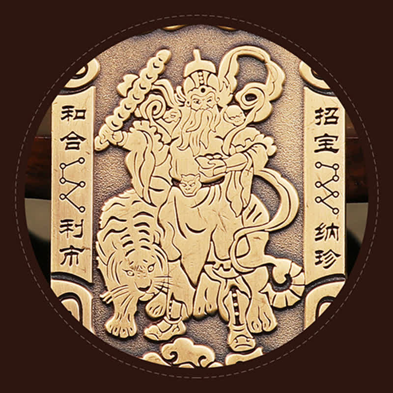 Tigerauge Gott des Reichtums Halskette | Kupfer Schutz Charm