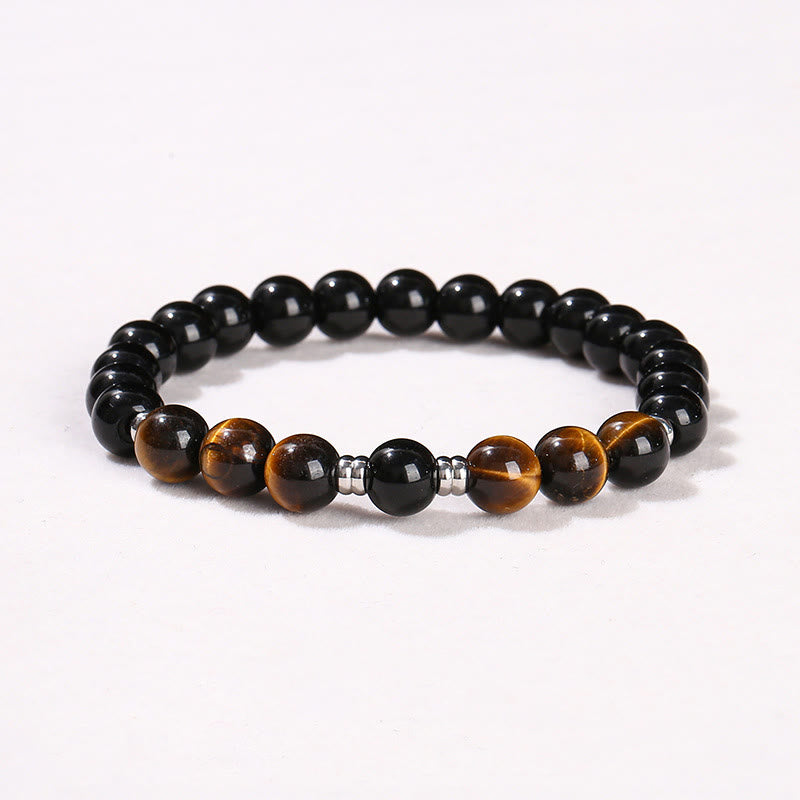 Tigerauge und Hämatit Schutzarmband Set 8mm