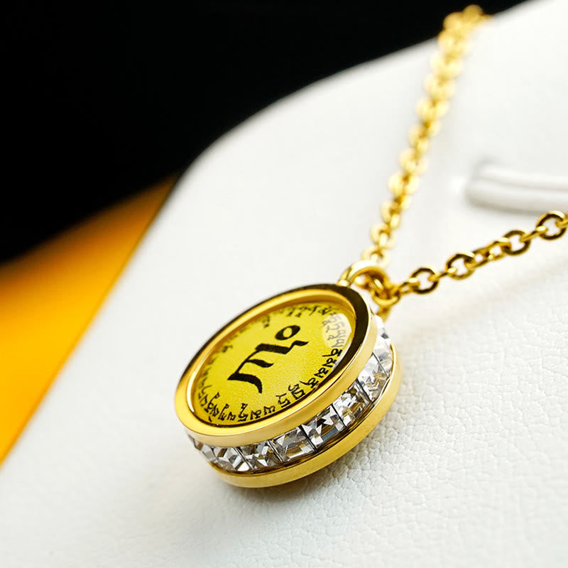 Buddha-Halskette aus Titanstahl | Grüne Tara & Gott des Reichtums-Symbol