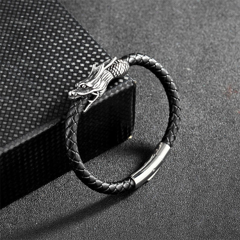 Drachenarmband aus Titanstahl, 19 cm, Glück und Schutz