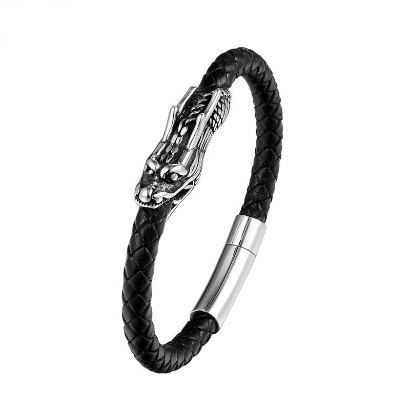 Drachenarmband aus Titanstahl, 19 cm, Glück und Schutz