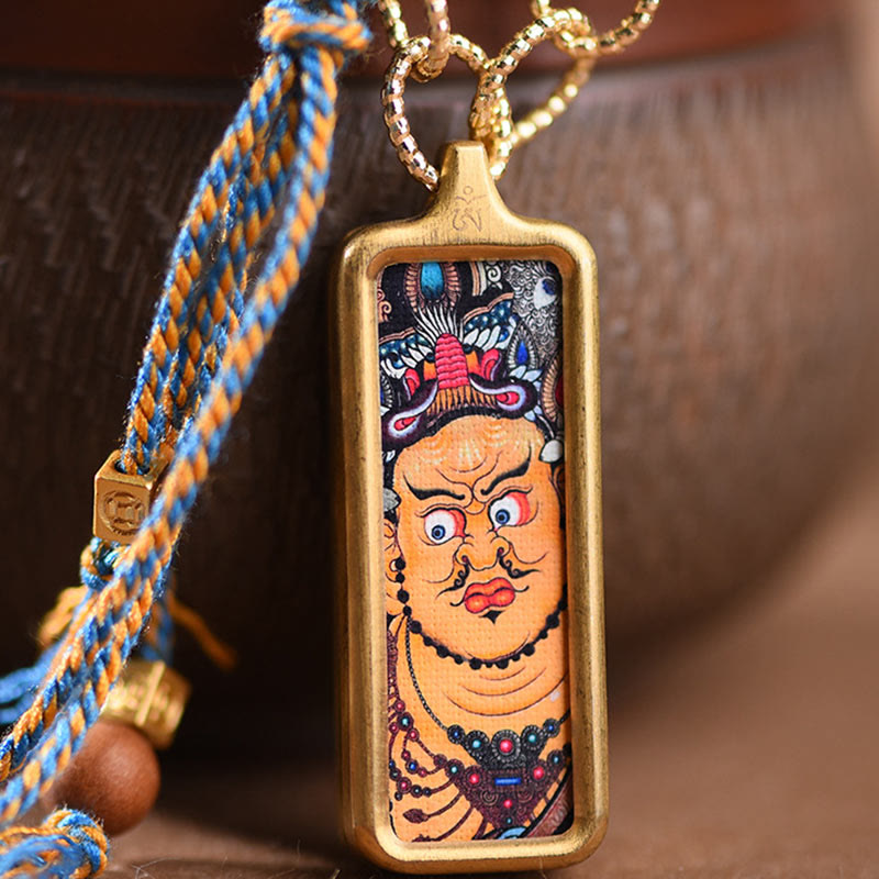 Halskette aus Titanstahl mit Anhänger „Fünf Götter des Reichtums“