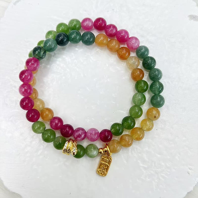 Turmalin vergoldetes Doppelwickelarmband „Jahr der Schlange“