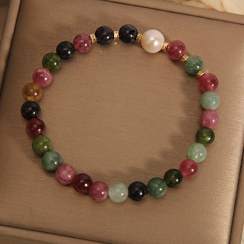 Turmalin Perle Weisheit Heilung Spirituelles Armband Unisex