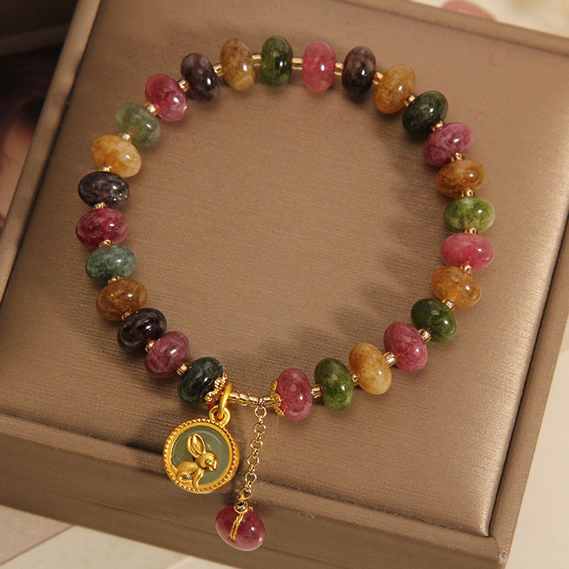 Turmalin Positive Kaninchen Charm Armband 14-16cm Handgelenk