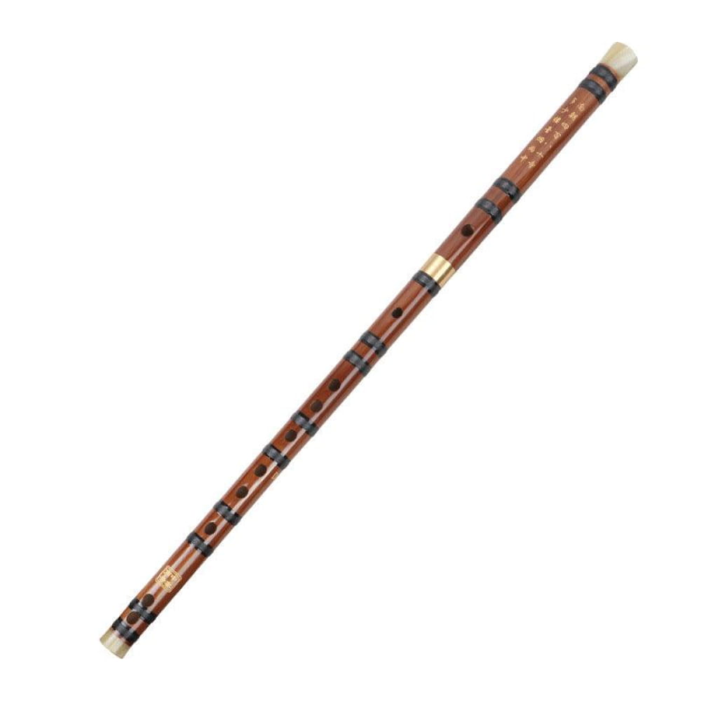 Traditional Chinese Bamboo Flute Dizi with decorative bands and multiple finger holes