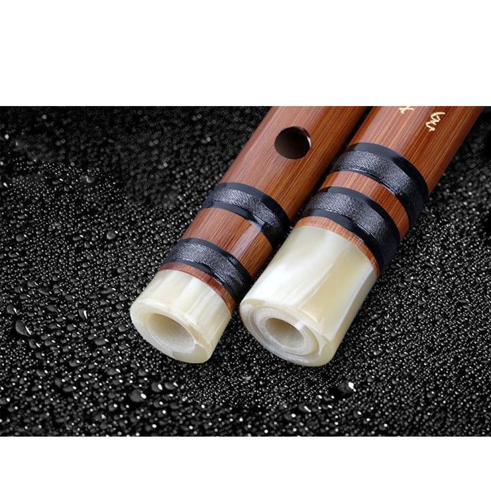 Two bamboo flutes with jade mouthpieces and bindings for Traditional Chinese Bamboo Flute