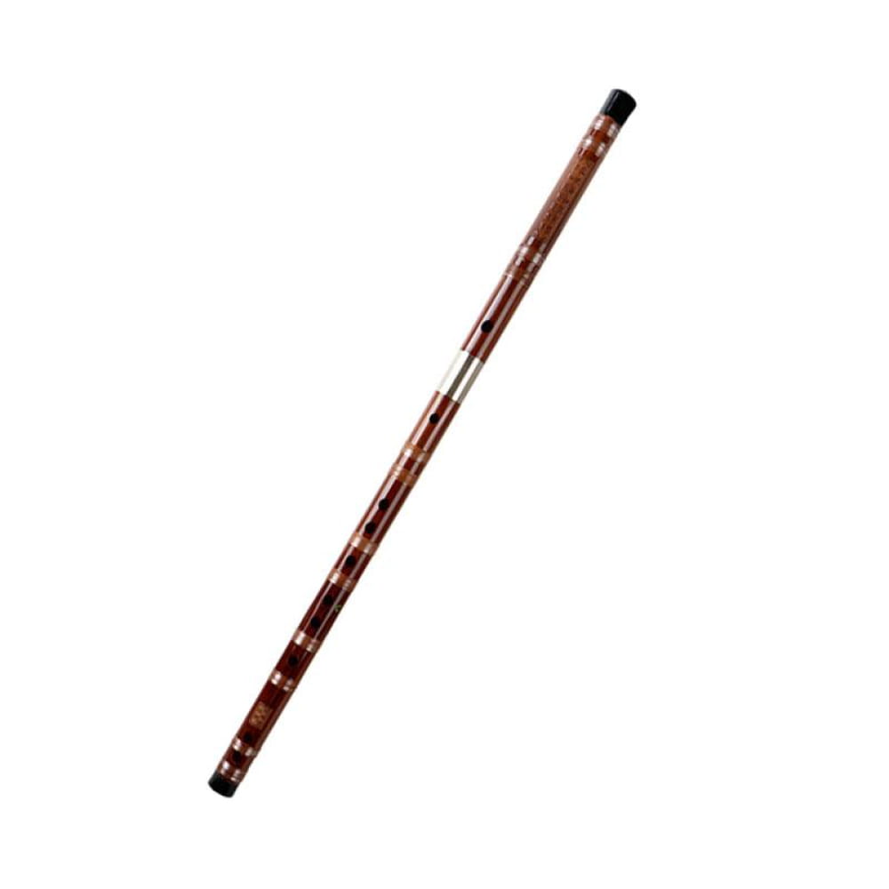 Traditional Handmade Bamboo Dizi Flute showcasing dark brown hue and finger holes