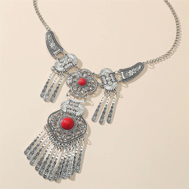 Türkisfarbene Halskette mit Weisheitsbalance, 45 cm, Unisex