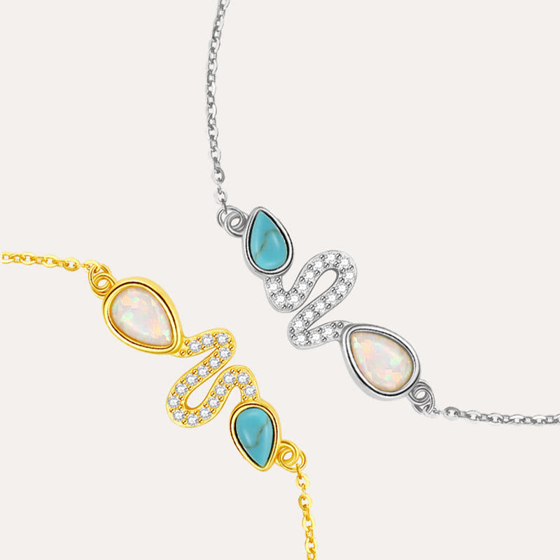 Türkisfarbenes Opal-Schlangenschutzarmband 2025