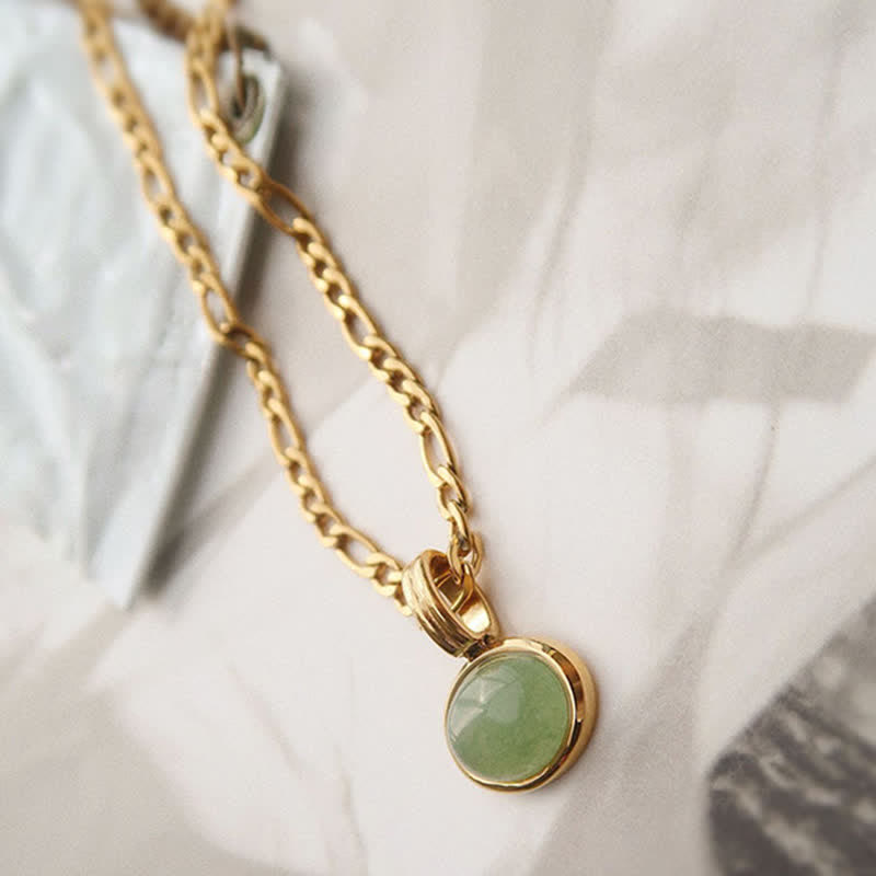 Türkisfarbener ovaler Kraft-Halskettenanhänger aus Titanstahl