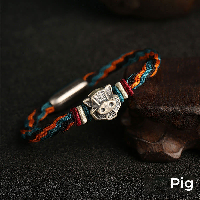 Unisex Chinesisches Sternzeichen Reinkarnationsknotenarmband | Sterlingsilber