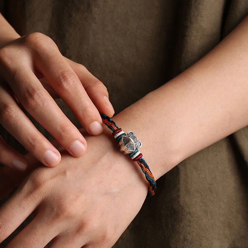Unisex Chinesisches Sternzeichen Reinkarnationsknotenarmband | Sterlingsilber