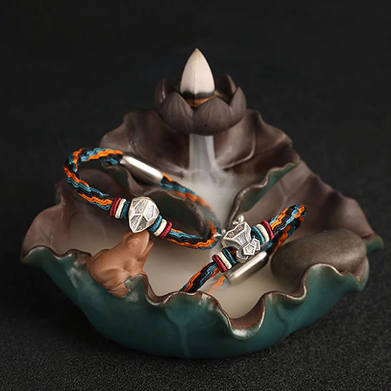 Unisex Chinesisches Sternzeichen Reinkarnationsknotenarmband | Sterlingsilber