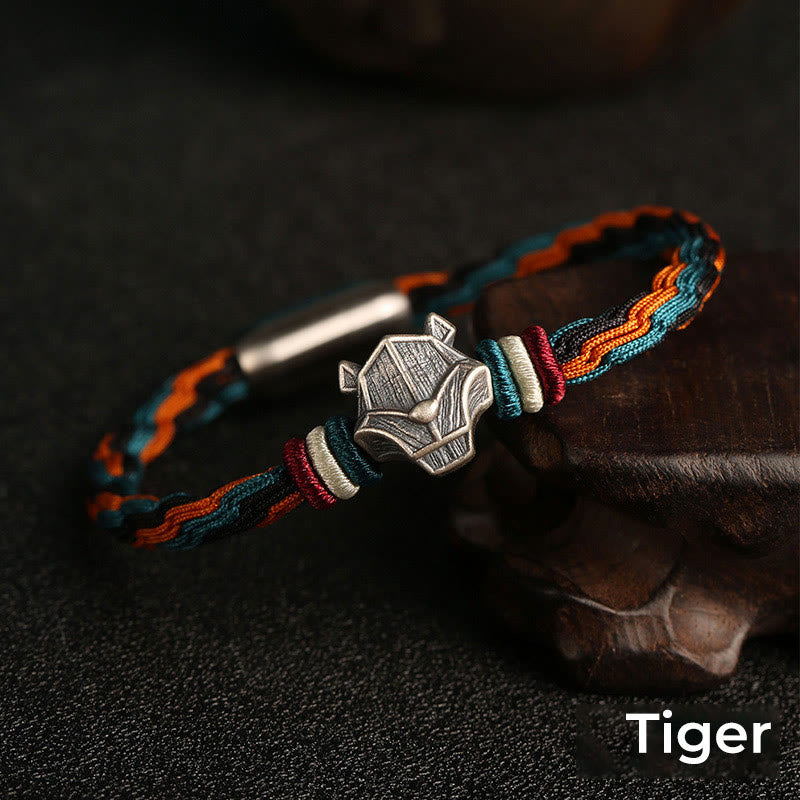 Unisex Chinesisches Sternzeichen Reinkarnationsknotenarmband | Sterlingsilber