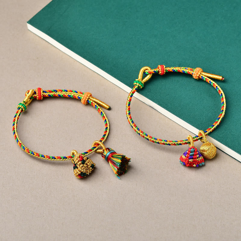 Unisex Buntes rotes Charm-Armband für Glück und Schutz