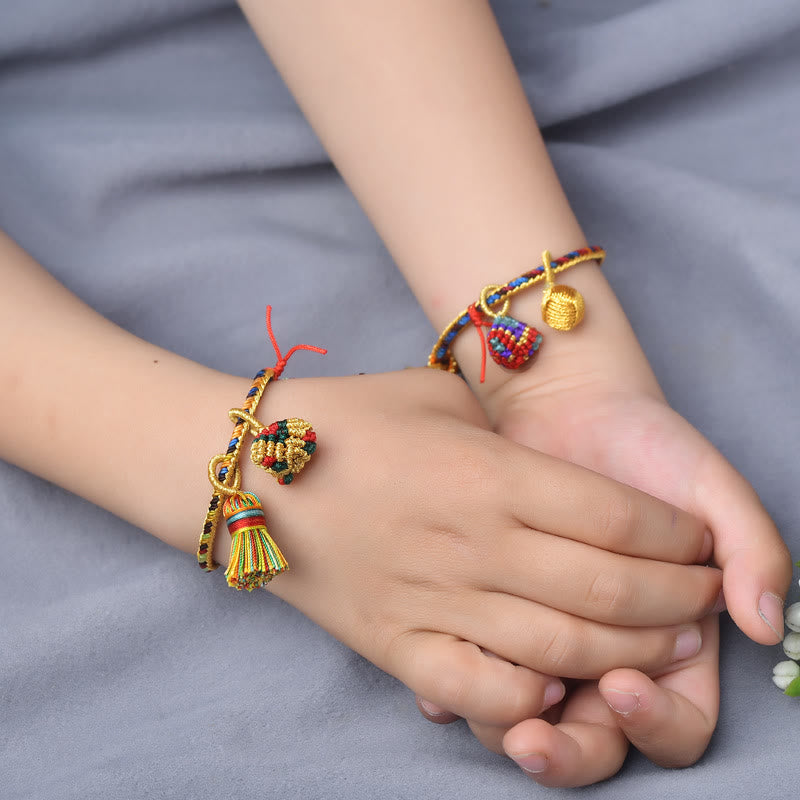 Unisex Buntes rotes Charm-Armband für Glück und Schutz