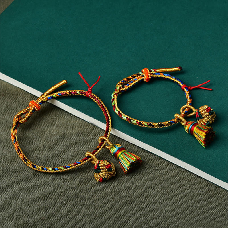 Unisex Buntes rotes Charm-Armband für Glück und Schutz