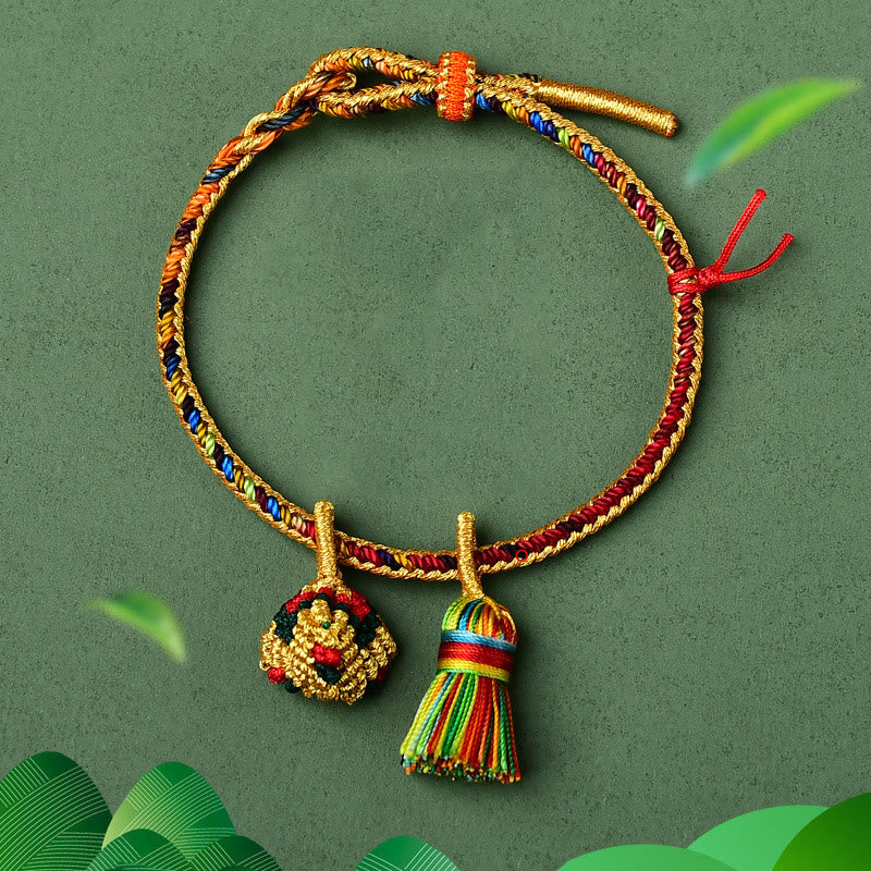 Unisex Buntes rotes Charm-Armband für Glück und Schutz