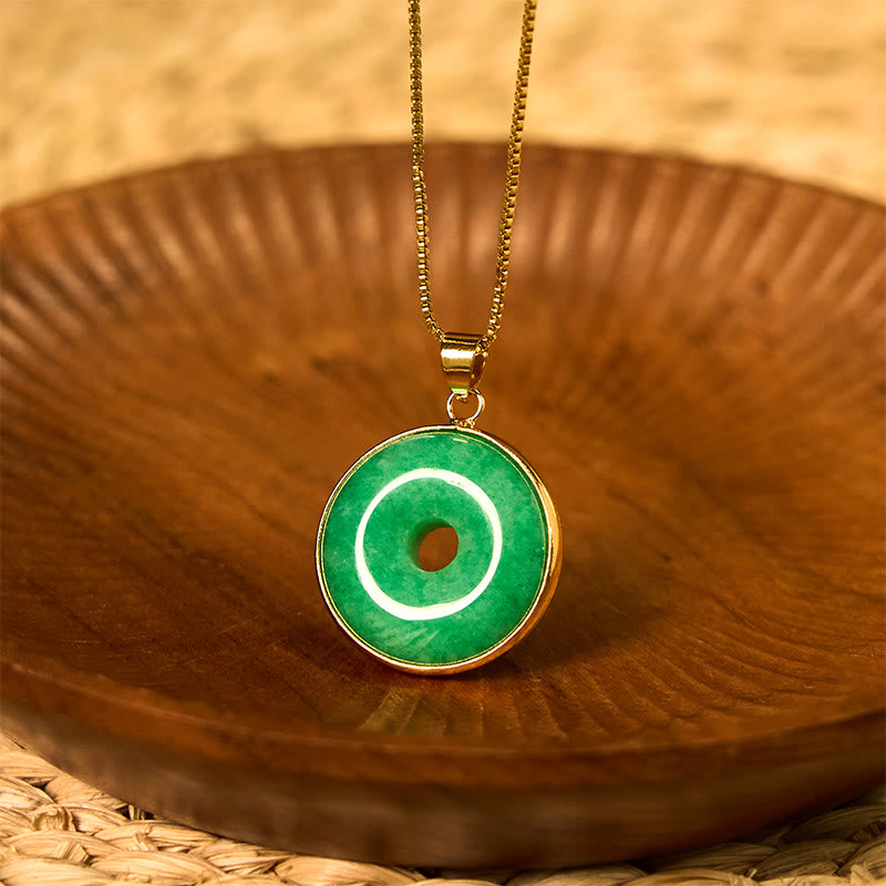 Unisex-Halskette mit Peace-Schnalle aus Cyan-Jade für Heilung und Glück