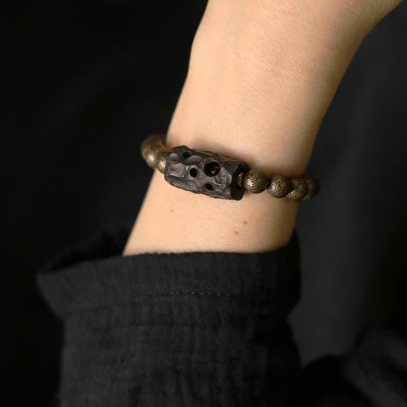 Unisex Ebenholz Kupfer Balance Spirituelles Armband 15cm