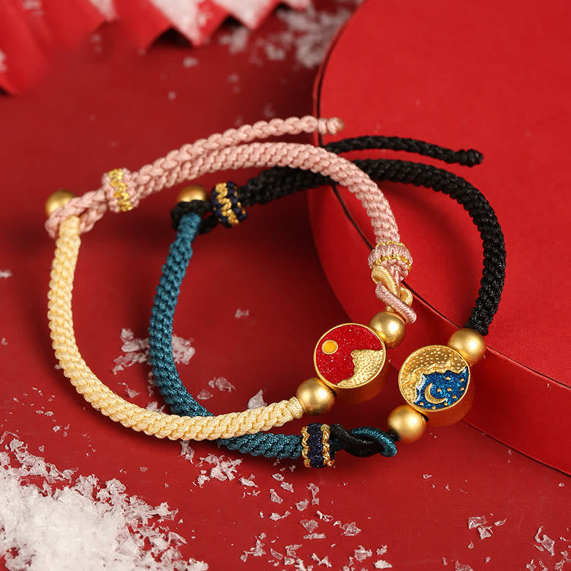 Spirituelles Unisex-Armband aus Kupfer mit Berg- und Meeresmotiv