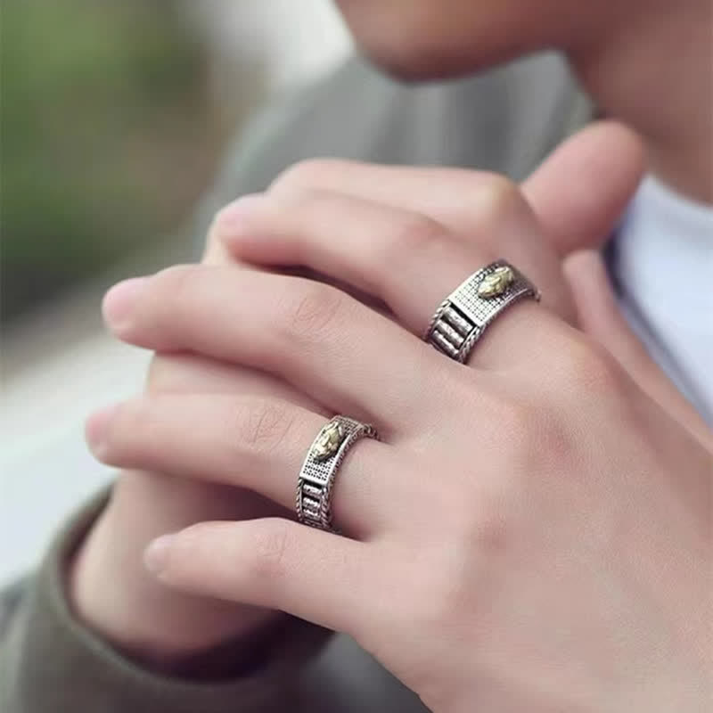 Unisex Pixiu Reichtum Gebetsmühle Ring | Feng Shui Glück