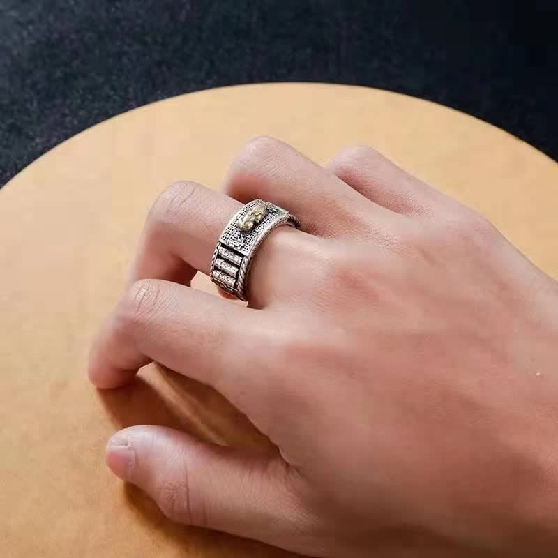 Unisex Pixiu Reichtum Gebetsmühle Ring | Feng Shui Glück