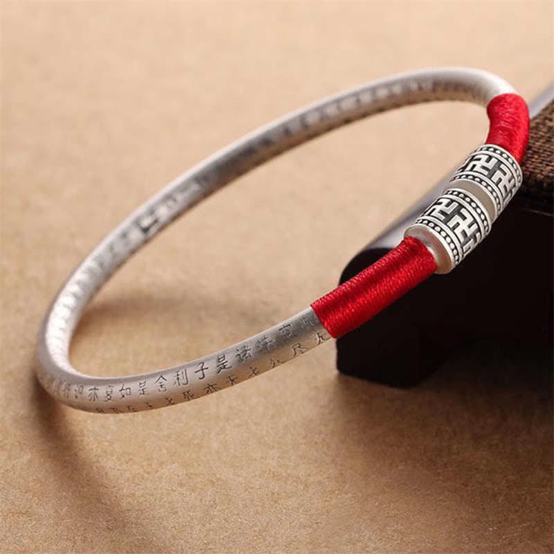 Unisex-Armband mit roter Schnur „Om Mani Padme Hum“ für Glück und Schutz