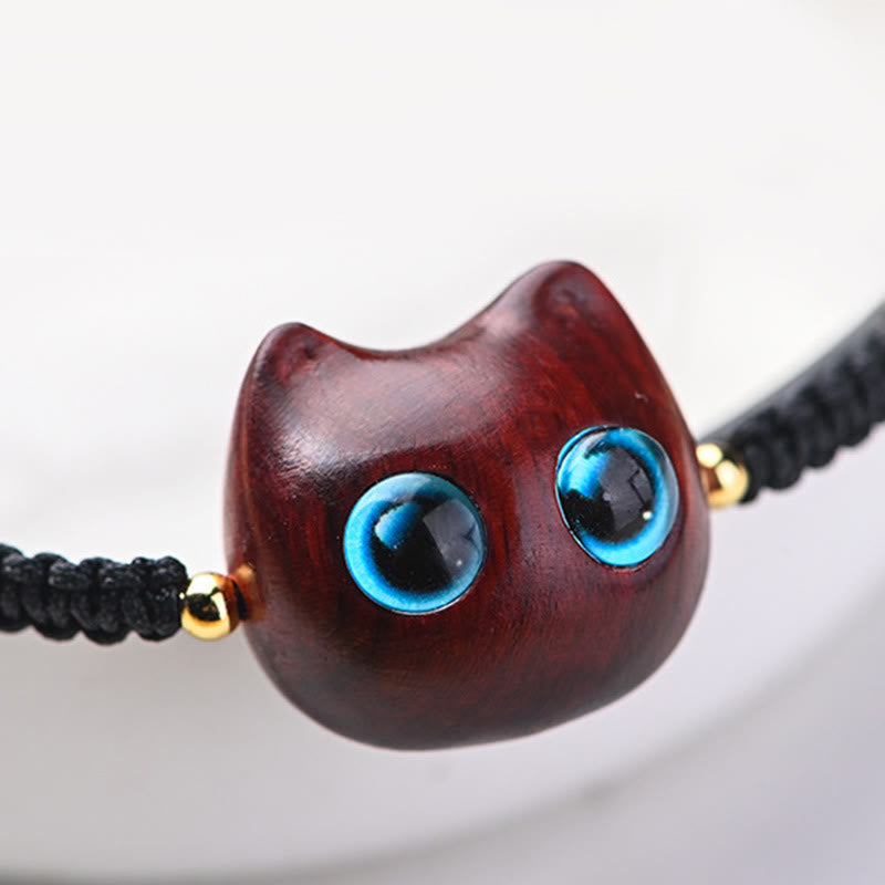Unisex-Armband mit kleinem Blatt aus rotem Sandelholz und Ebenholz, beruhigender Schutz