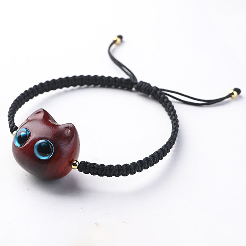 Unisex-Armband mit kleinem Blatt aus rotem Sandelholz und Ebenholz, beruhigender Schutz