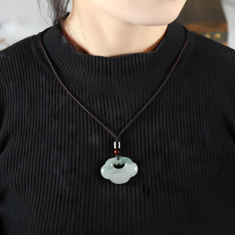 Unisex Tianshan Jade Chinesische Schloss Fülle Halskette