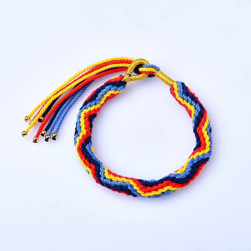 Unisex Tibetisches farbiges Seil Glücksarmband mit roter Schnur