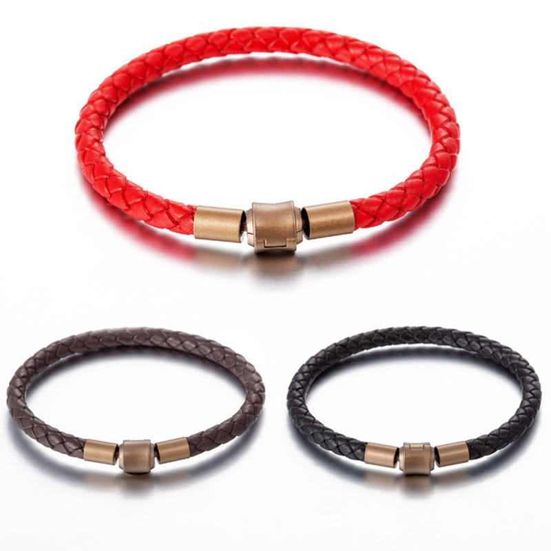 Unisex Vintage Rote Schnur Glücksarmband 4-5mm Lederseil