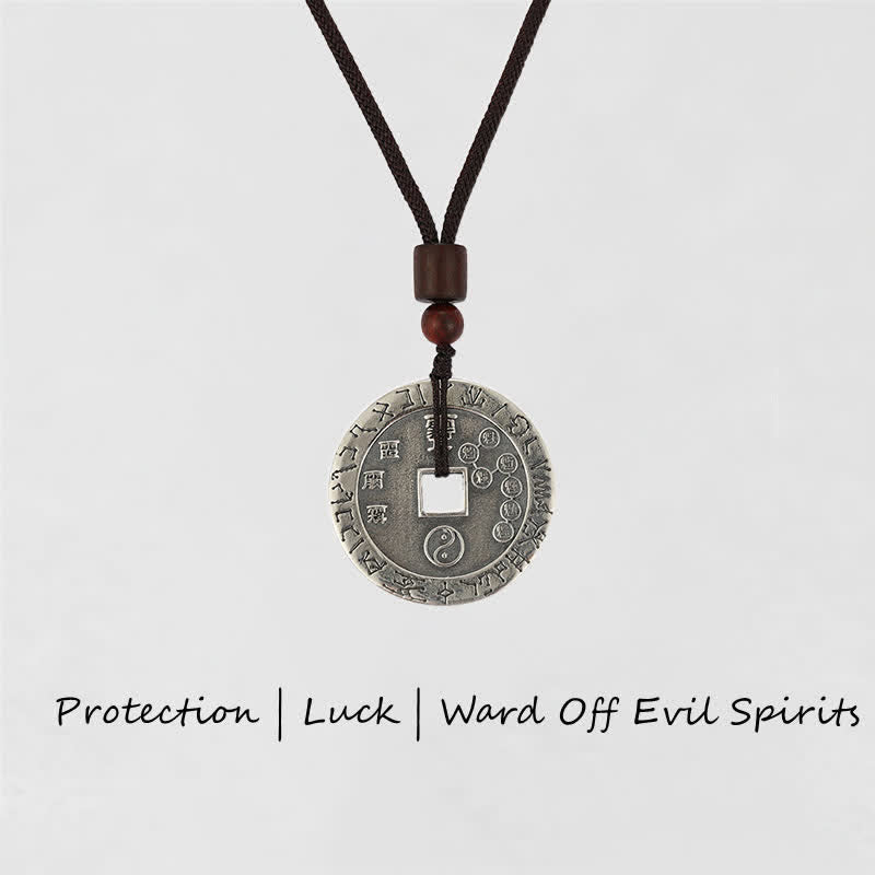 Unisex Yin Yang Anhänger Halskette in Weiß Kupfer Silber - Balance Symbol