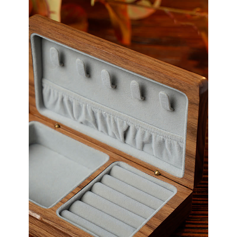 Vintage Handgemachte Aufbewahrungsbox für Schmuck aus schwarzem Walnussholz